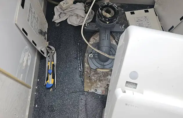 彦根市大東町の異物落下によるトイレ詰まり施工事例写真