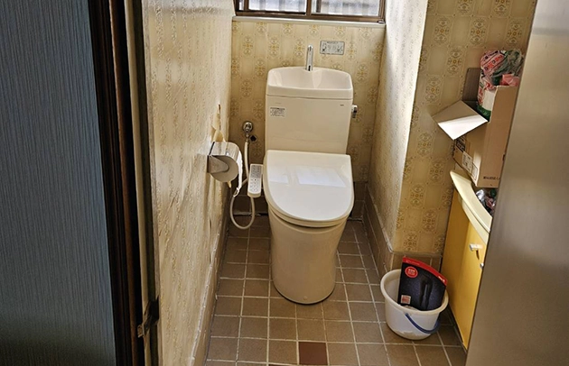草津市西渋川の紙詰まりで流れないトイレ詰まり施工事例写真