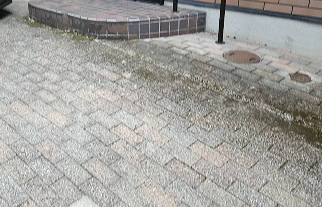 草津市下笠町の屋外排水口からあふれる詰まり施工事例写真