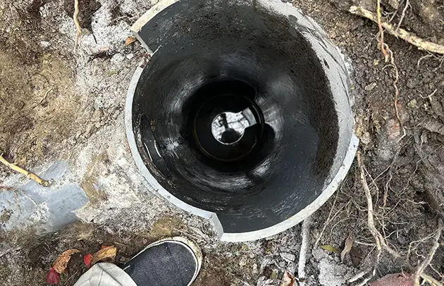 近江八幡市白王町の屋外排水口の詰まりによるあふれ施工事例写真