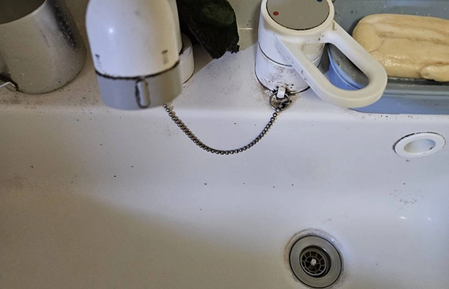 大津市坂本の洗面所詰まり施工事例写真