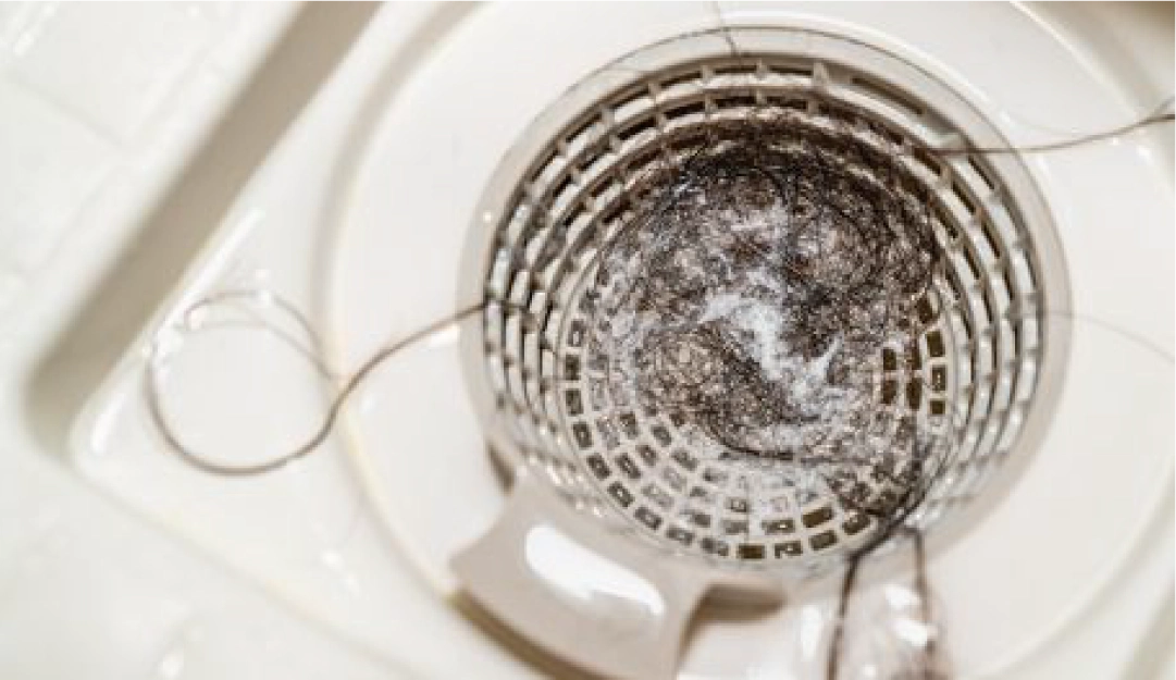 浴室の排水口の髪の毛つまり