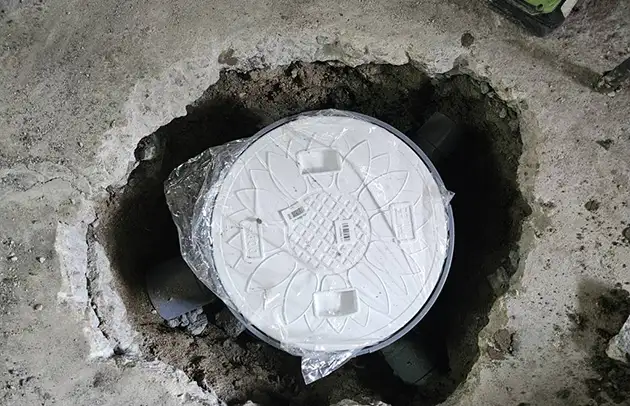 愛荘町蚊野の破損した汚水桝交換と排水改善工事施工事例写真