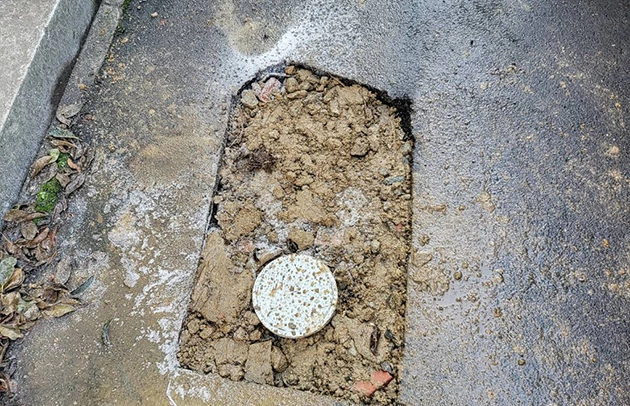 甲賀市甲南町の破損した汚水桝交換と排水改善工事施工事例写真