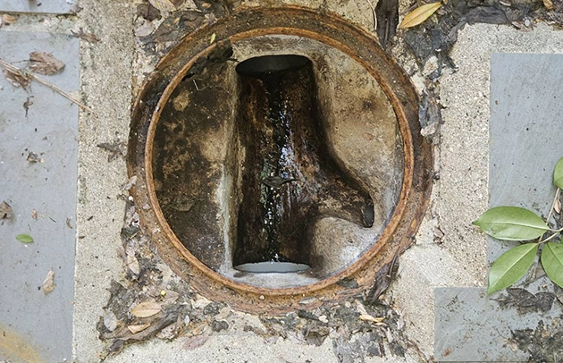 草津市南笠の悪臭が出る屋外汚水桝の清掃作業施工事例写真