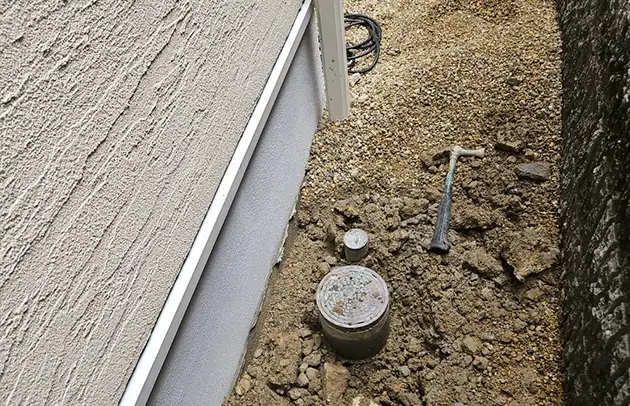 栗東市高野の破損した汚水桝交換と排水改善工事施工事例写真