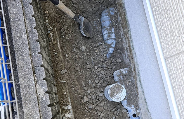 守山市の排水管掘削補修の施工事例写真