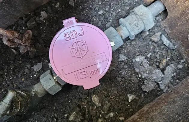 東近江市八日市東本町の検針指摘による漏水調査と原因特定施工事例写真