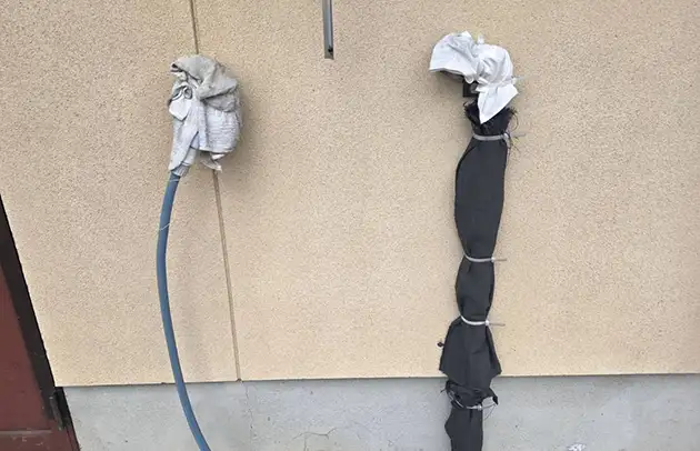 高島市マキノ町の凍結破裂による給水管緊急修理対応施工事例写真