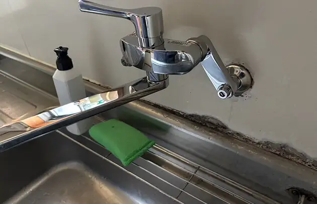 彦根市平田町のキッチン混合水栓カートリッジ不良の水漏れ施工事例写真