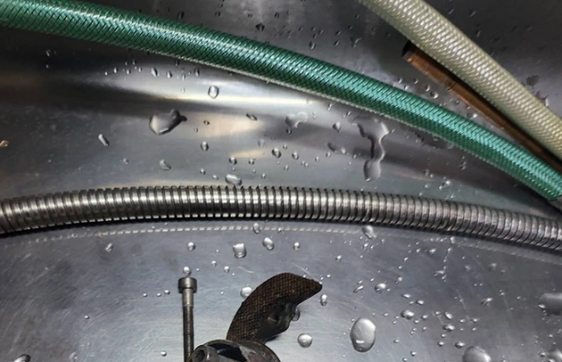 甲賀市土山町のキッチン分岐栓の接続部水漏れ施工事例写真