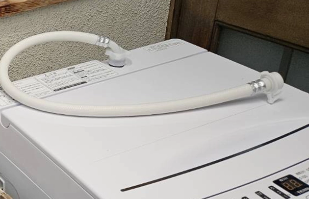 草津市矢橋の洗濯機給水ホースの水漏れ施工事例写真