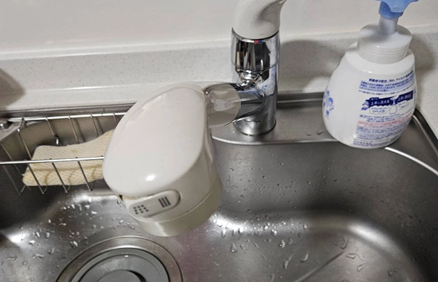 大津市石山のキッチン蛇口の根元から水漏れ施工事例写真