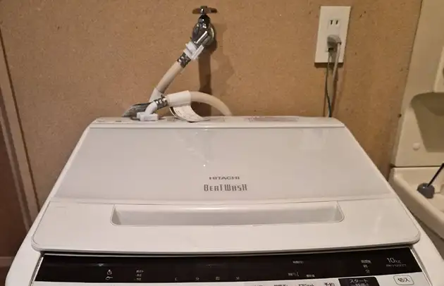 竜王町小口の洗濯機ニップルのロック不良水漏れ施工事例写真