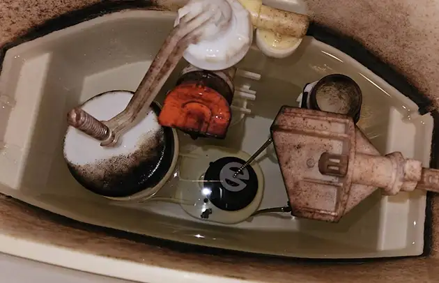 高島市今津町の給水弁不良によるトイレ水漏れ施工事例写真