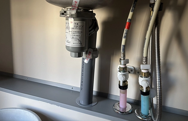 東近江市のキッチンシンク下水漏れ補修施工事例写真