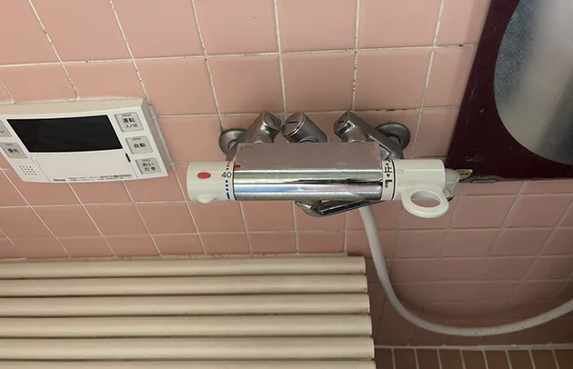 彦根市の部品交換後のサーモスタット混合水栓